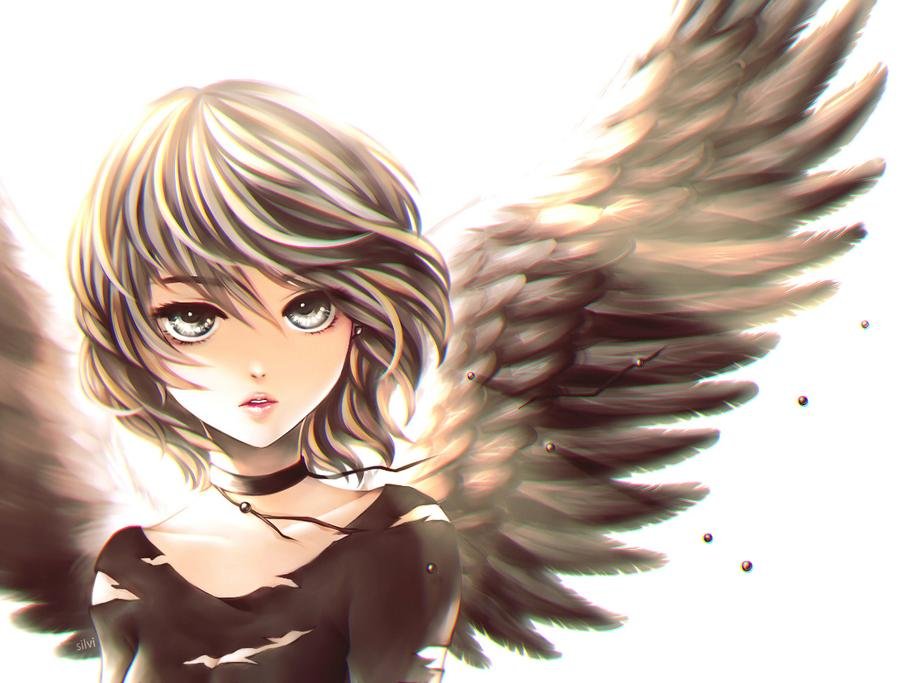 Красивые девушки из аниме с крыльями