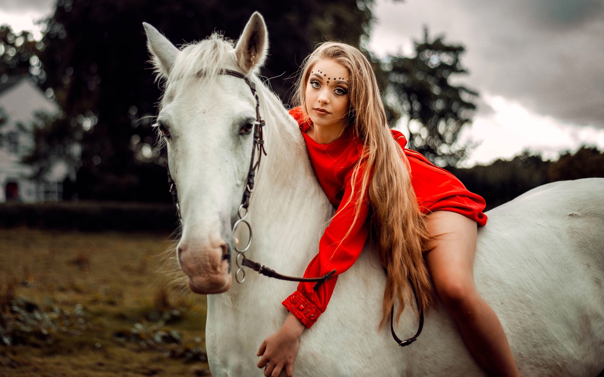 Подружки на белой лошади - 17 фото