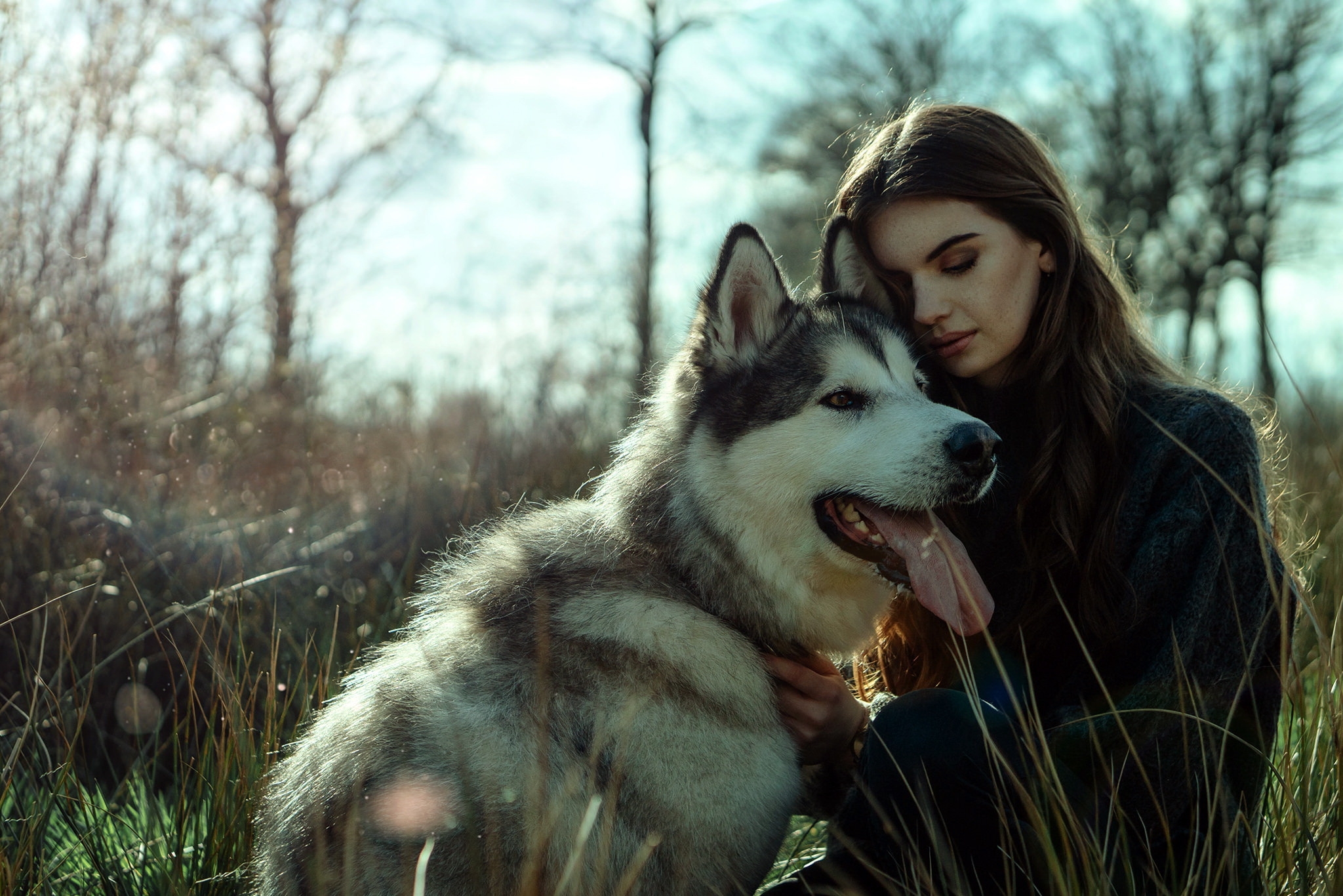 Красивая Девушка С Собакой