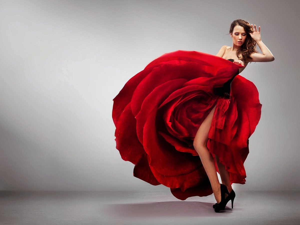 Красивая Картинка Платье Красная Девушка