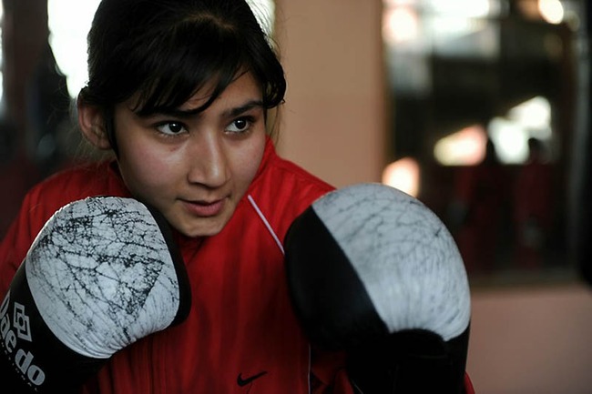 Тренировка афганских боксерш
