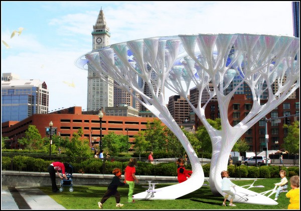 Деревья очищающие воздух Бостона от CO2