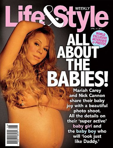 Беременная Мэрайя Кэри разделась для Life&Style (3 фото)