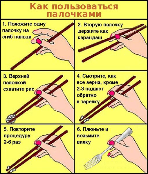 Как правильно пользоваться палочками (1 фото)