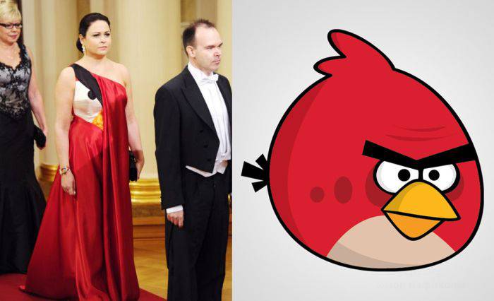 Вечернее платье в стиле Angry Birds (4 фото)