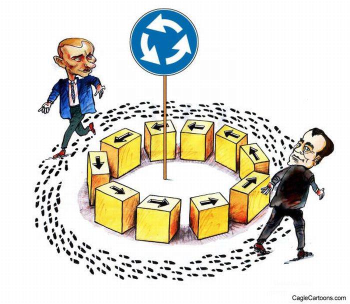 Иностранные карикатуры на выборы в России