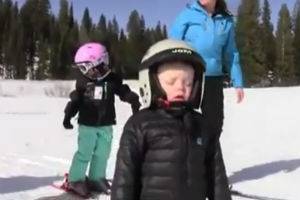 Устал парень стоять в лыжах