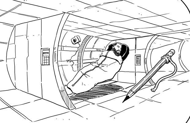 Космонавт в невесомости рисунок