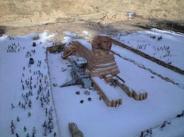 Вчера в Египте выпал снег.