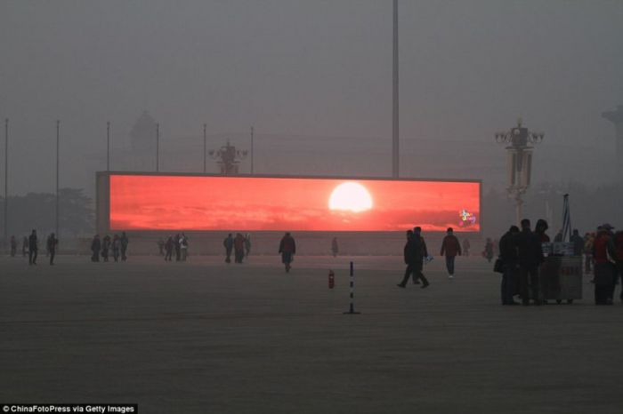 В Китае восход солнца встречают по тв