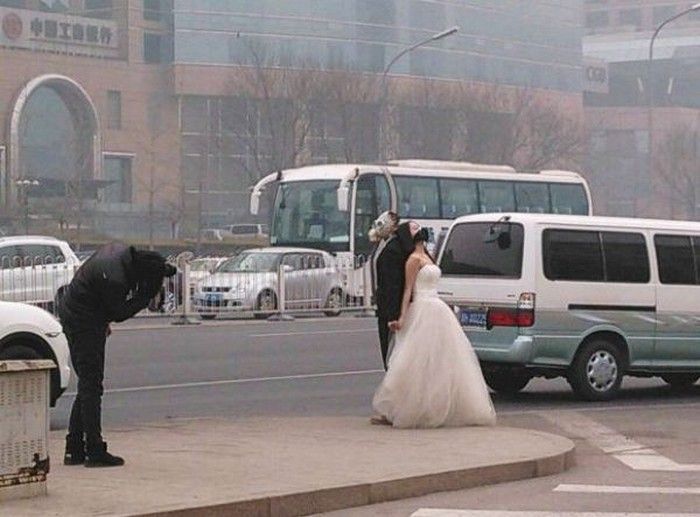 Свадьба в респираторах в Пекине