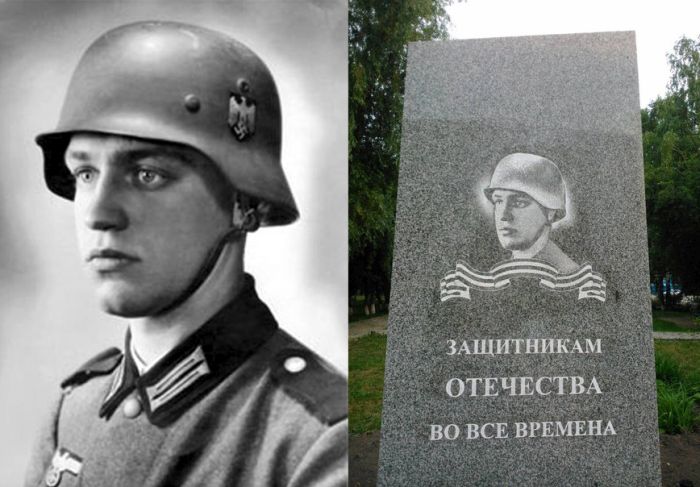 Фото немецкого солдата на памятнике защитникам отечества