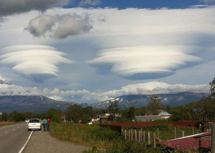 Странные облака над Камчаткой
