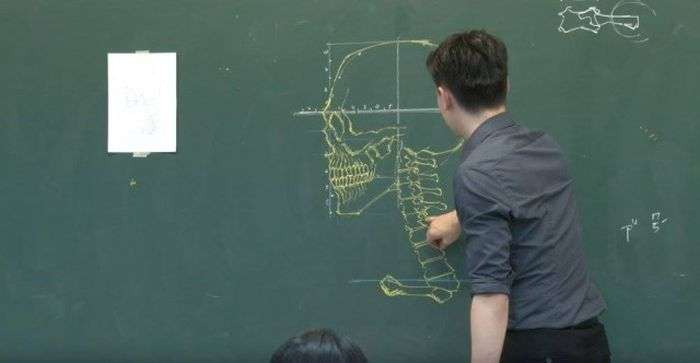 Учитель на уроке анатомии в Китае