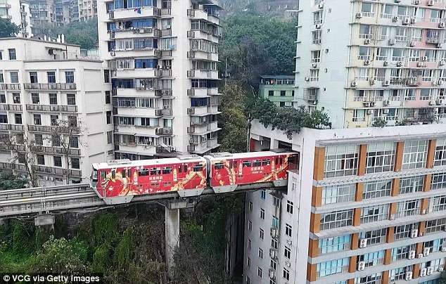 Пути поезда в Китае в жилом доме