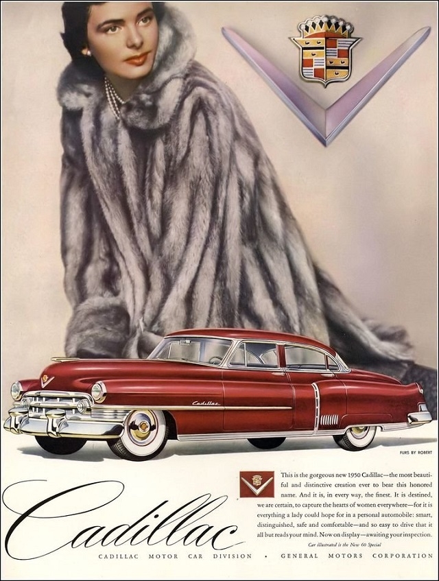 Шикарные женщины на рекламных постерах Cadillac начала 50-х годов