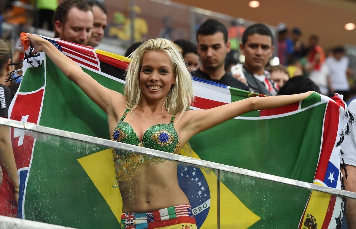 Topless girl world cup