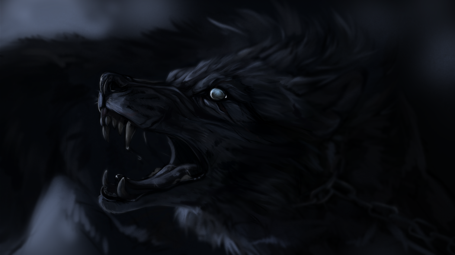 Волк черный злой