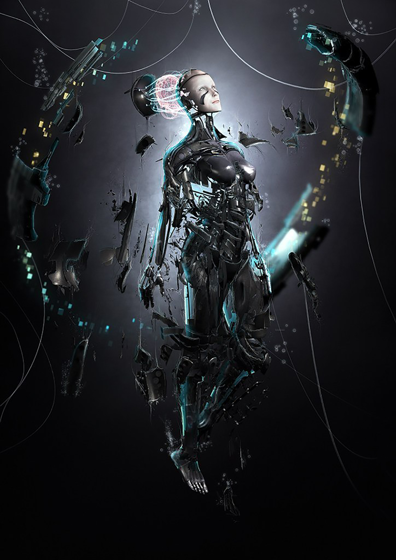 Cyberpunk robot art фото 36