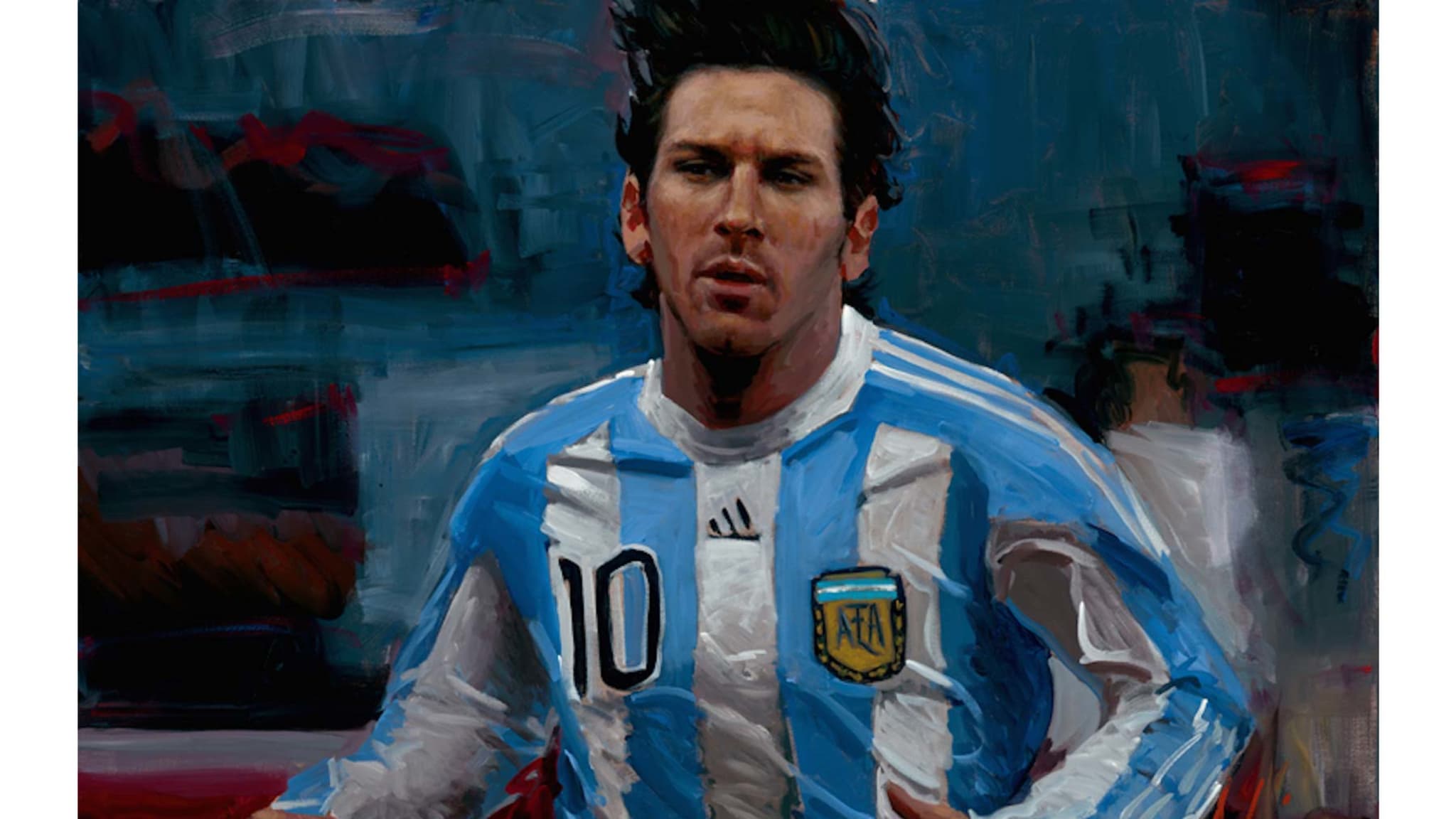 Картина футболисты. Фабиан Перес Месси. Месси футболист. Lionel Messi Painting. Месси футболист арт.