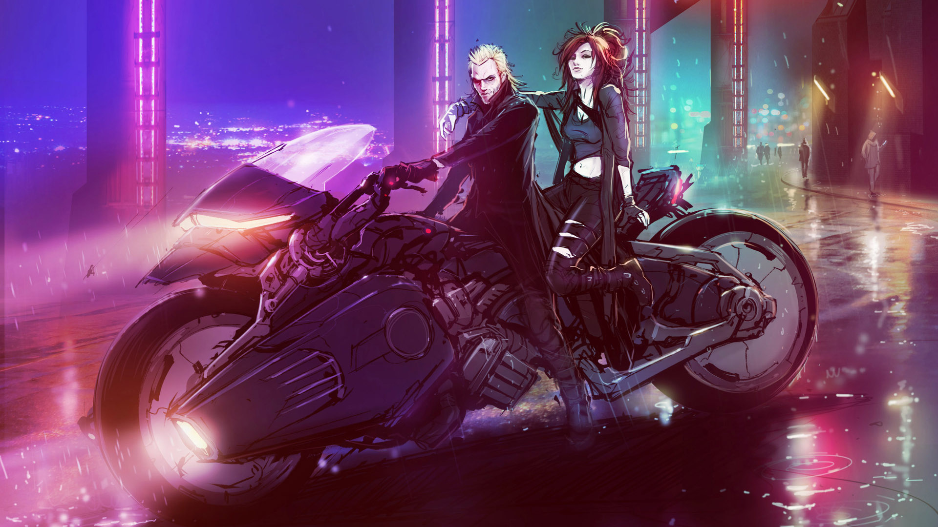 Cyberpunk motorcycle art фото 116