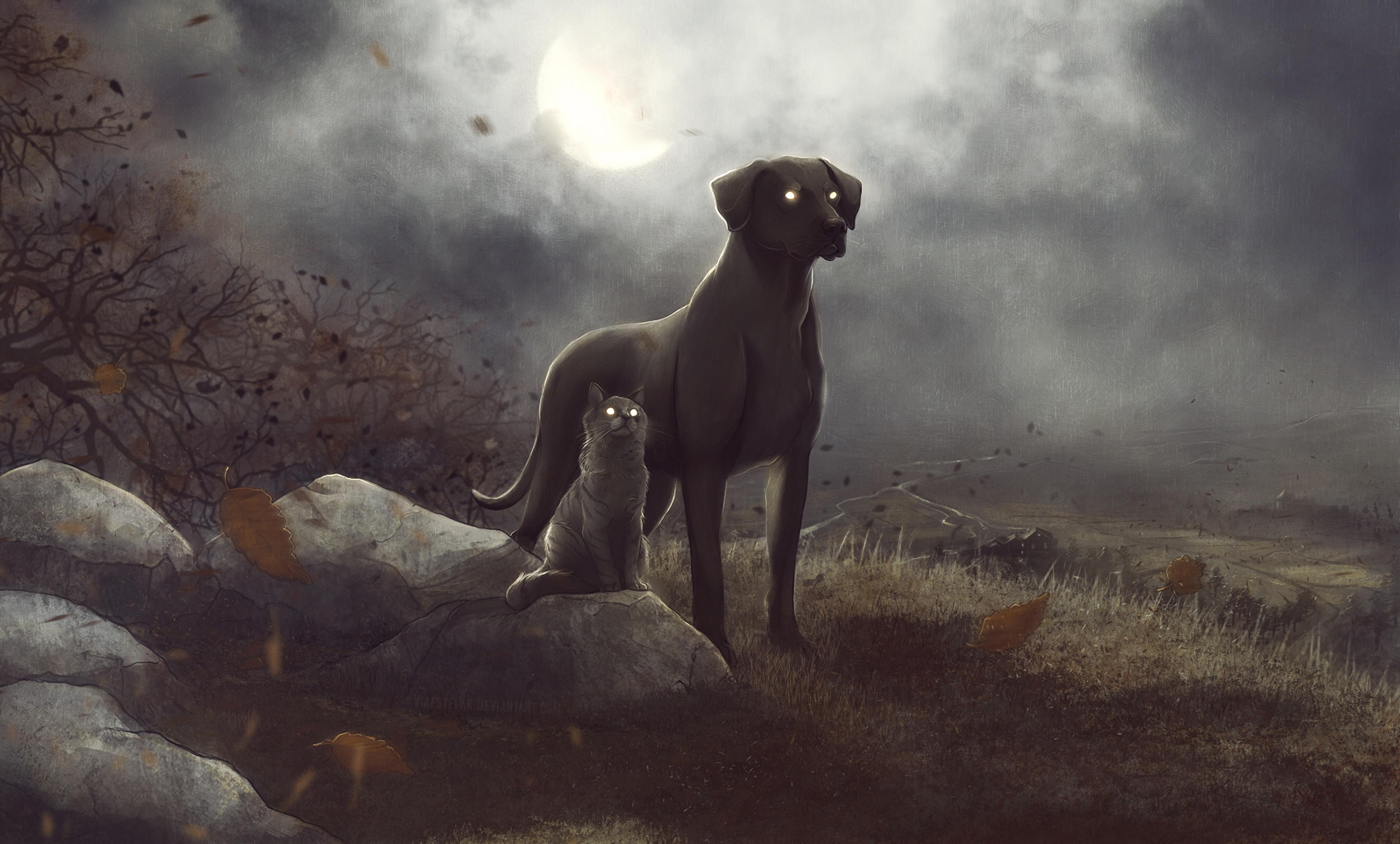 Собака и ее душа. Ночь в одиноком октябре Роджер Желязны. Мистические собаки. Собаки фэнтези. Арты собак.