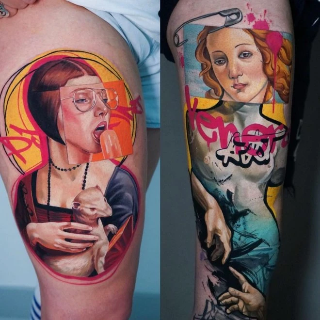Красочные татуировки от Дарьи Пироженко